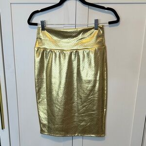 LuLaRoe Shimmering Gold Pencil Skirt